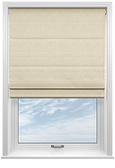 Genoa Faux Silk (Blackout), Cream Shimmer - Roman Blind